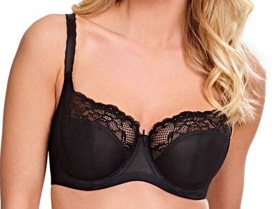 Panache Jasmine Balconnet Bra Black Underwired non-padded balconette bra 60-85, E-K 6951