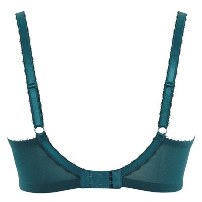 Panache Jasmine Balconnet Bra Teal Botanical Underwired non-padded balconette bra 65-85, D-K 6951A-TEA