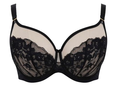 Sculptresse by Panache Josephine UW Full Cup Bra Black & Latte Underwired non-padded full cup mesh tulle bra. 75-105, DD-K 10855-B&L