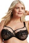 Sculptresse by Panache Josephine UW Full Cup Bra Black & Latte-thumb Underwired non-padded full cup mesh tulle bra. 75-105, DD-K 10855-B&L