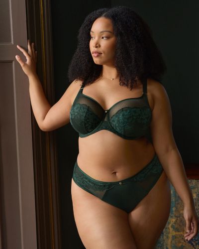 Sculptresse by Panache Josephine High Leg Brief Forest Green High rise, high leg brief. L/40 - 5XL/50 10852A-FOG