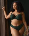 Sculptresse by Panache Josephine High Leg Brief Forest Green-thumb High rise, high leg brief. L/40 - 5XL/50 10852A-FOG