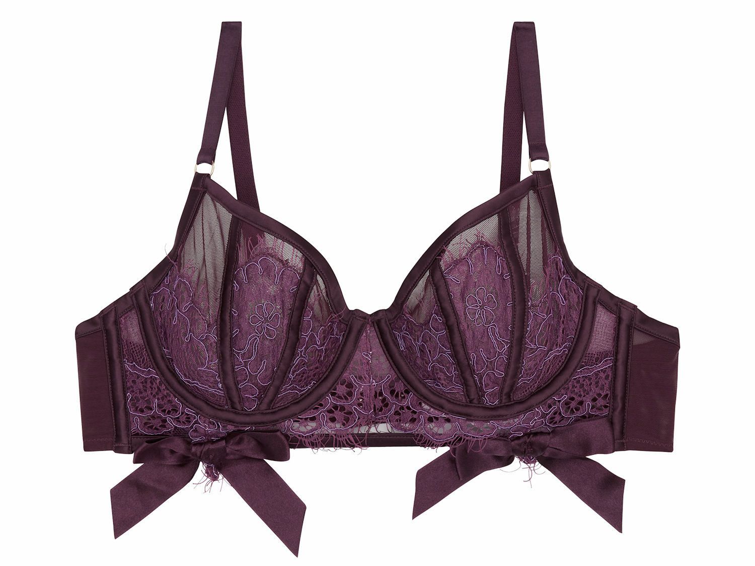 Playful Promises Josephine Corded Lace Bra Aubergine | Lumingerie bras ...