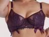 Playful Promises Josephine Corded Lace Bra Aubergine-thumb Underwired non-padded balcony bra 70-100, D-H PP-3111P