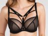 Gorsenia Just Black Soft Bra-thumb Underwired, non-padded mesh bra with detachable decorative strapping. 65-100, D-M K824