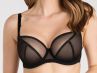 Gorsenia Just Black Soft Bra-thumb Underwired, non-padded mesh bra with detachable decorative strapping. 65-100, D-M K824