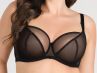 Gorsenia Just Black Soft Bra-thumb Underwired, non-padded mesh bra with detachable decorative strapping. 65-100, D-M K824