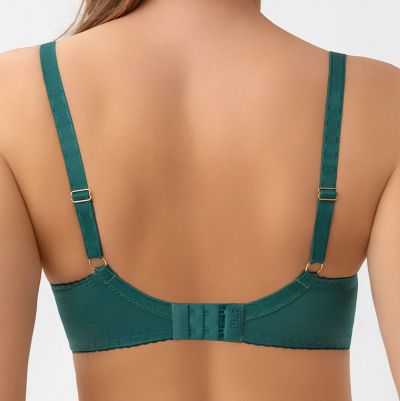 Gorsenia Kasja UW Soft Bra - Green Underwired, non-padded bra with mesh and lace decorations. 70-95, E-M G004