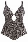 Elomi Kata Beach Non-Wired Plunge Swimsuit Black-thumb Non-wired bra-sized swimsuit. 75-95 G/H - K/L ES801744-BLK