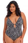 Elomi Kata Beach Non-Wired Plunge Swimsuit Black-thumb Non-wired bra-sized swimsuit. 75-95 G/H - K/L ES801744-BLK