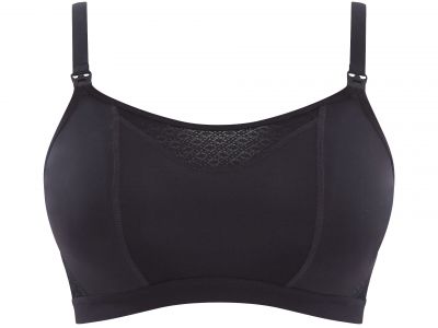 Panache Katherine Soft Crop Top Nursing Bra Black Wirefree, crop top style nursing bra with drop cup opening 60-90, D-M 10391-BLK