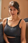 Panache Katherine Soft Crop Top Nursing Bra Black-thumb Wirefree, crop top style nursing bra with drop cup opening 60-90, D-M 10391-BLK
