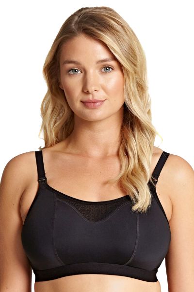 Panache Katherine Soft Crop Top Nursing Bra Black Wirefree, crop top style nursing bra with drop cup opening 60-90, D-J 10391-BLK