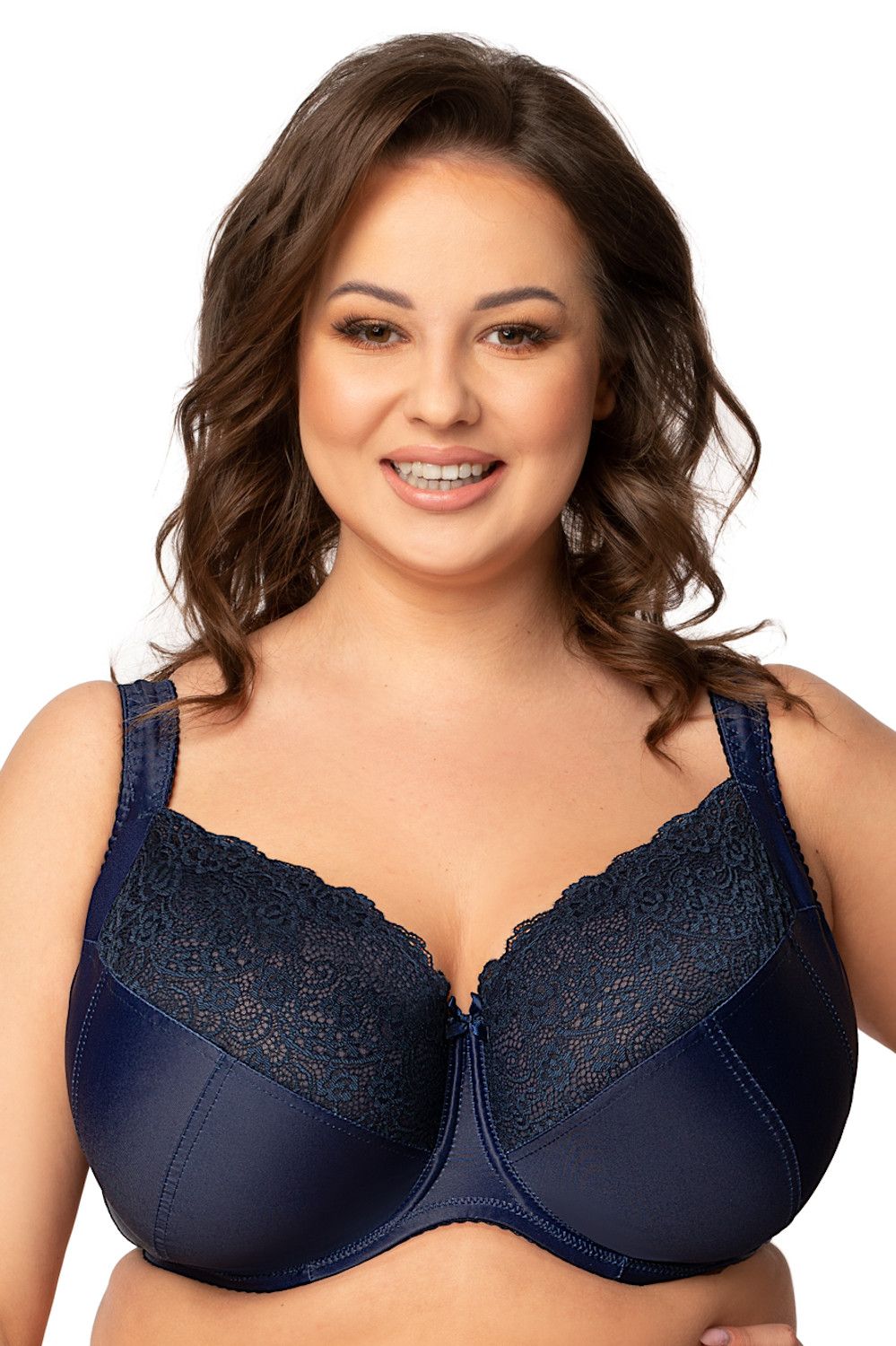 Nessa Kenzo Soft Comfort Minimizer Bra Navy  Lumingerie bras and underwear  for big busts