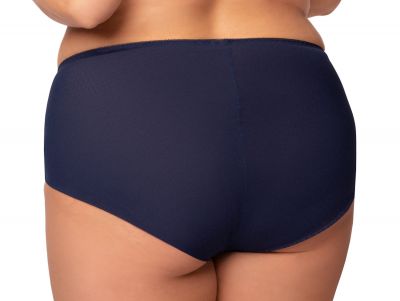 Nessa Kenzo Midi Brief Navy Normal rise brief with lace at front. 40-52 NO2-NAY