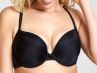 Panache Koko Moulded Plunge Bra Black-thumb Underwired, padded plunge bra with smooth moulded cups 60-85, D-H 9176