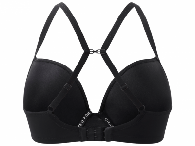 Panache Koko Moulded Plunge Bra Black Underwired, padded plunge bra with smooth moulded cups 60-85, D-H 9176