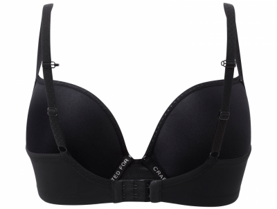 Panache Koko Moulded Plunge Bra Black Underwired, padded plunge bra with smooth moulded cups 60-85, D-H 9176