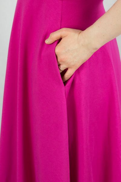 Urkye Koperta Dress with Short Sleeves Rose Violet Short sleeved jersey dress with a floaty a-line hem and pockets 36-50 1/2 & 2/3 SU-031-ROZ-SS22