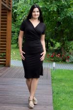 Kopertowy Olowek Short Sleeved Pencil Dress Black