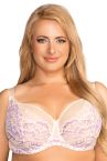 Nessa Kristin UW Soft Bra White & Lilac-thumb Underwired non-padded balconnet with double layer mesh and stretch lace cups. 65-100, E-O KRI-550-LIL