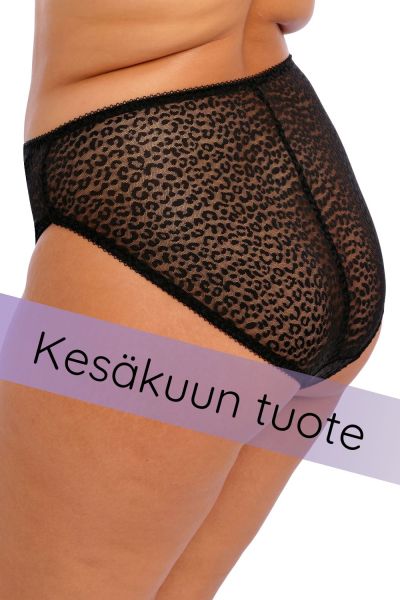 Elomi Lucie High Leg Brief - Black Waist high midi brief with high legs. M-4XL EL4496-BLK