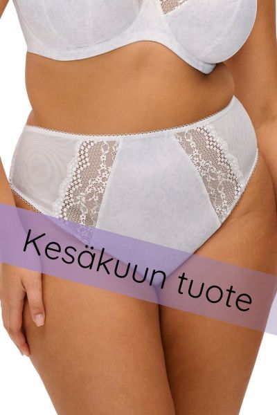 Elomi Lucie High Leg Brief - White Waist high midi brief with high legs. M/40 - 4XL/50 EL4498-WHE