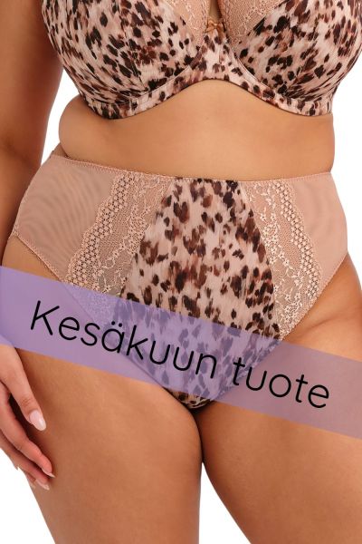 Elomi Lucie High Leg Brief - Wild Cat Waist high midi brief with high legs. S/38 - 4XL/50 EL4498-WIT