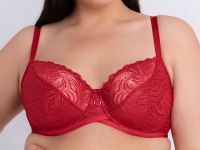 Curvy Kate Lace Daze Balcony Bra Lipstick Red Underwired, non-padded balcony bra 65-100, E-O CK-044-100-LIP