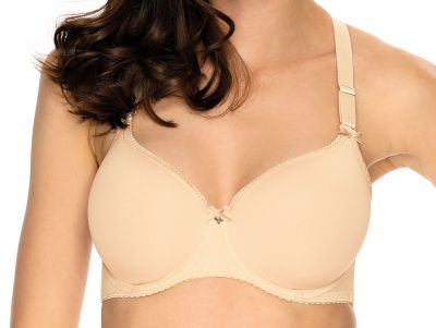 Gaia Lingerie Lace Fantasia Spacer Bra Beige T-shirt bra with smooth, seamfree cups and convertible straps 65-90, D-J BS-35-BEZ-SP2