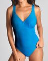 Panache Swimwear Lara UW Plunge Swimsuit Aurora Blue-thumb Underwired plunge swimsuit with adjustable racerback straps. 70-85, F-M SW2020-ABL