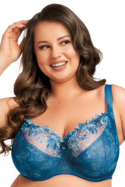 Nessa Lazur Soft UW Bra Sky Blue Underwired non-padded balconnet lace bra. 65-110, E-O LAZ-N500-NIE