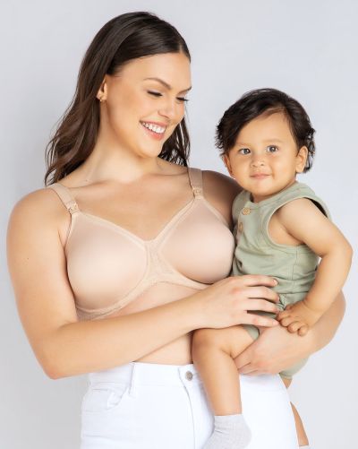 Parfait Lingerie Leila Wired Nursing Bra Bare Underwired, non-padded, moulded nursing bra with drop cups 70-100, D-H NB502-BARE