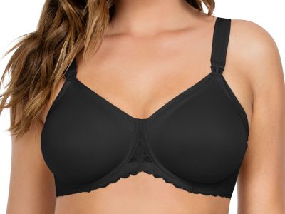 Parfait Lingerie Leila Wired Nursing Bra Black Underwired, non-padded, moulded nursing bra with drop cups 70-100, D-H NB502-BLACK