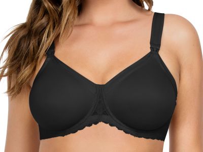 Parfait Lingerie Leila Wired Nursing Bra Black Underwired, non-padded, moulded nursing bra with drop cups 70-100, D-H NB502-BLK