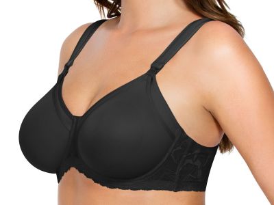 Parfait Lingerie Leila Wired Nursing Bra Black Underwired, non-padded, moulded nursing bra with drop cups 70-100, D-H NB502-BLK