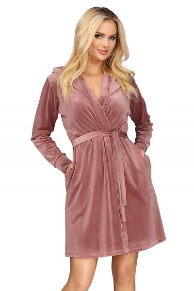 Hamana Leon Velour Dressing Gown Pecan  S/M - 4XL/5XL LEON-PEC-AW21
