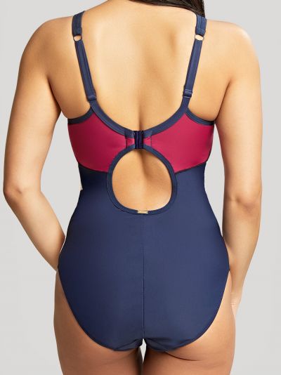 Panache Swimwear Limitless Balconnet Swimsuit Navy Orchid Underwired swimsuit with with a sporty look 65-85, D-K SW1600-NAOR