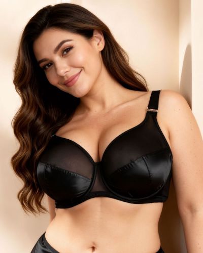 Nessa Linda Soft Full Cup Bra - Black Underwired non-padded full cup bra 60-100, D-T LIN-N515
