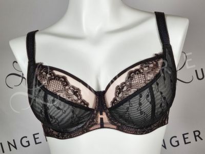 Subtille Linda Soft Bra Black/Mocha Underwired non-padded mesh bra 65-105, D-M LIN-SOFT-CZA-BEZ