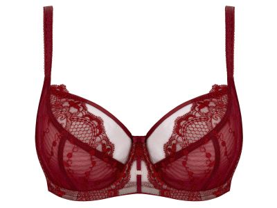 Subtille Linda Soft Bra Bordeaux/Beige Underwired non-padded mesh bra 65-105, D-O LIN-SOFT-BOR-BEZ