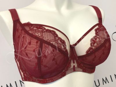 Subtille Linda Soft Bra Bordeaux/Beige Underwired non-padded mesh bra 65-105, D-O LIN-SOFT-BOR-BEZ