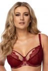 Subtille Linda Soft Bra Bordeaux/Beige-thumb Underwired non-padded mesh bra 65-105, D-O LIN-SOFT-BOR-BEZ