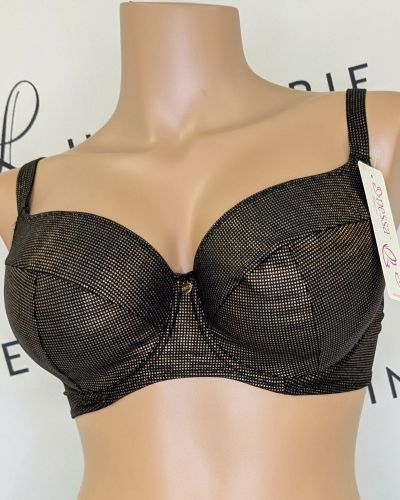 Nessa Lipsi UW Soft Cup Bikini Bra - Black & Copper Underwired, non-padded soft cup bikini top. 65-95, E-O N-508