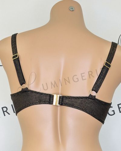 Nessa Lipsi UW Soft Cup Bikini Bra - Black & Copper Underwired, non-padded soft cup bikini top. 65-95, E-O N-508