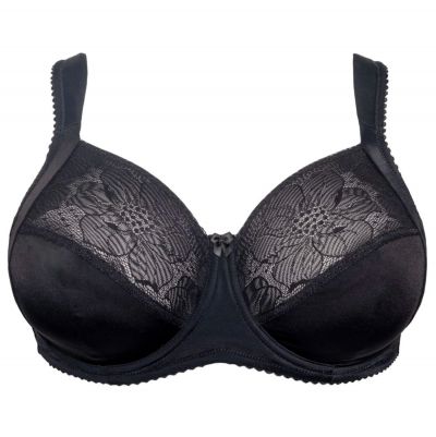 Plaisir Lisa Full Cup Bra Black Underwired, non padded, stretch lace full cup bra. 80-110, D-I 1125-1/BLK