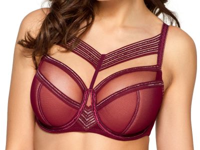 Ava Lingerie Lou Lou Semi Soft Bra Wine Underwired, non-padded balcony 70-100, D-L LOU-NO2-WIE