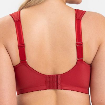 Miss Mary Lovely Jacquard Non-Wired Bra Red non-wired, full cup bra with extra wide straps. 80-110 D-I MM-2424-32/RED