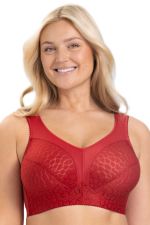 Lovely Jacquard Non-Wired Bra Red