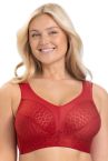 Miss Mary Lovely Jacquard Non-Wired Bra Red-thumb non-wired, full cup bra with extra wide straps. 80-110 D-I MM-2424-32/RED